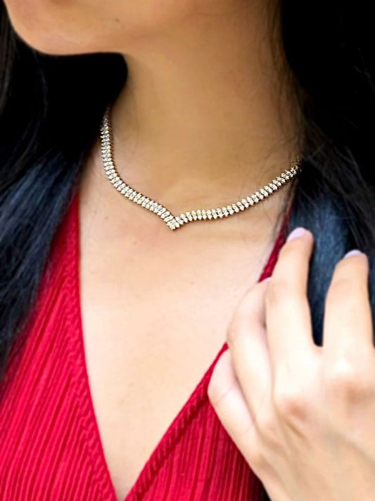 Doppelreihige Kanalfassung Diamantkette 6,53 Karat G VS1