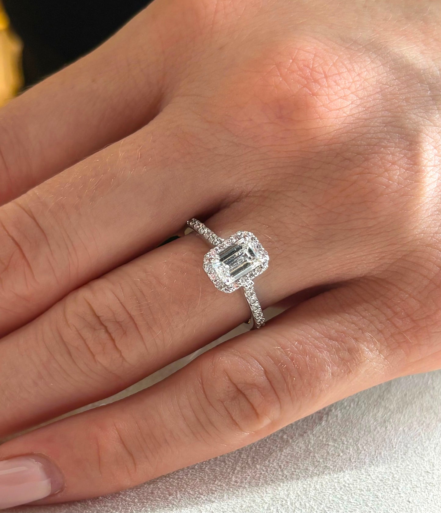 Diamond Ring  1.00ct Emerald Cut H Color SI2