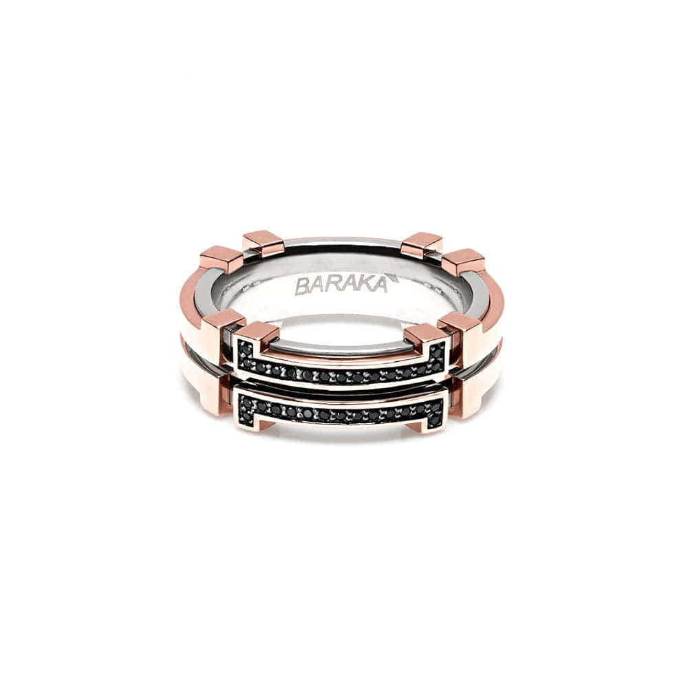 Barakà Two Tone Black Diamond Ring