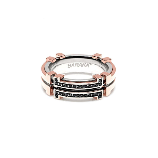 Barakà Two Tone Black Diamond Ring
