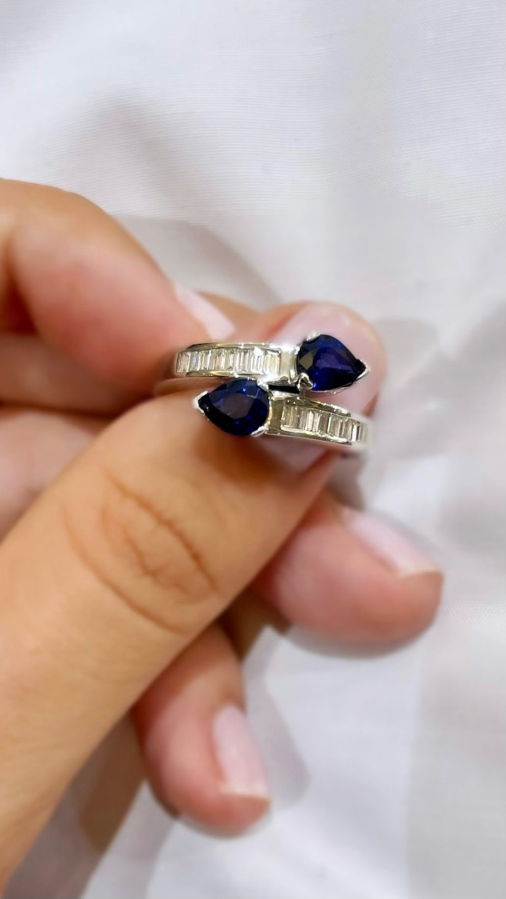 Spiralförmiger Baguette-Diamantring 0,43 Karat. G VVS1